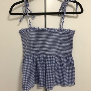 H&M shirring flowy tank top with adjustable straps